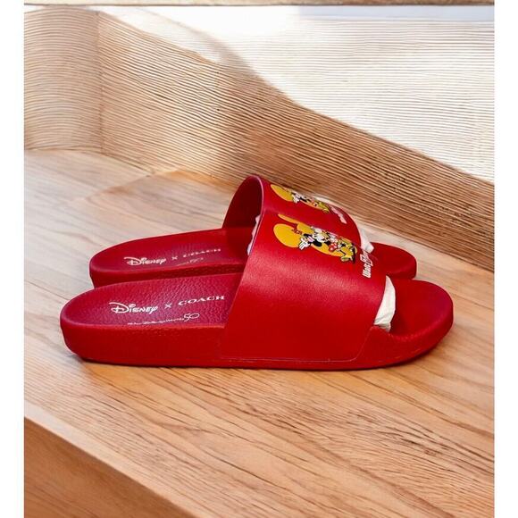 New With Tags Coach C8740 Disney X Mickey Minnie Sport Slide Shoes Size 8B - Picture 3 of 7